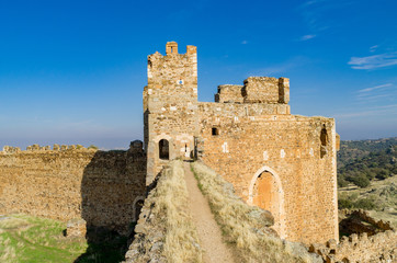 Fototapeta na wymiar Ruins of templar castle of Montalban in Toledo