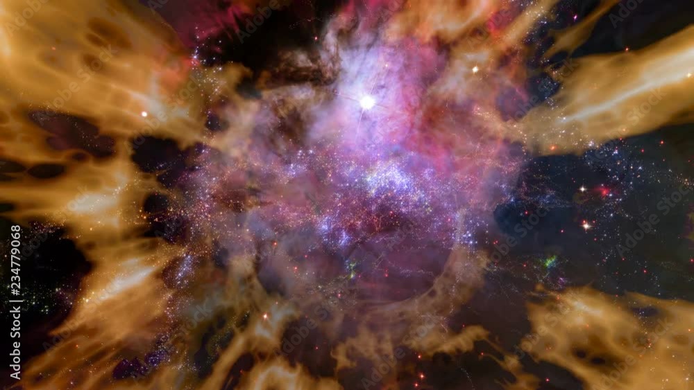 Wall mural traveling through a wormhole in space (loop).
