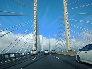 Obraz premium view of penang bridge during low traffiv