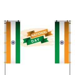 India National Day Flag Vector Template Design Illustration