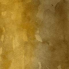 Gold luxury ink and watercolor textures on white paper background. Paint leaks and ombre effects. Hand painted abstract image.