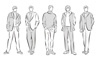 男性のファッションイラスト