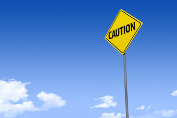 Naklejka premium 3D Illustration of a road sign _caution_angle2