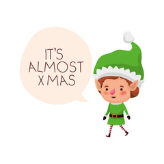 elf with speech bubble about christmas avatar character