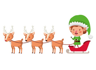 Obraz na płótnie Canvas elf with sleigh avatar chatacter