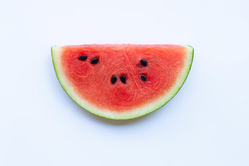 Sliced of watermelon isolated on white background.