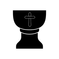 Obraz premium Isolated chalice silhouette. Catholic object. Vector illustration design