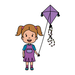 little girl flying kite