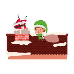 santa claus with elf on roof avatar character