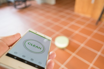 robotic vacuum cleaner working