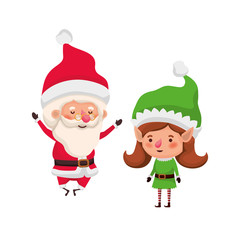 santa claus with elf woman moving avatar character