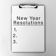 New Year's Resolution List on Clipboard.