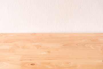 brown wood table for product mock up on white background
