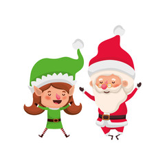santa claus with elf woman moving avatar character