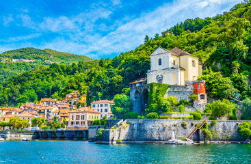 Lakeside view of Maccagno con pino e veddasca, Italy