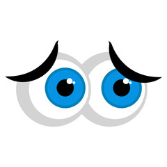 Isolated worried eyes image. Vector illustration design