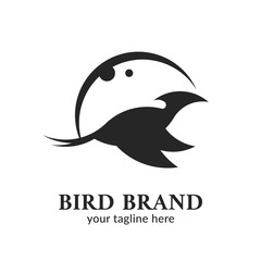 Night Moon Bird silhouette logo icon brand illustration
