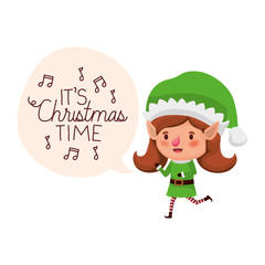 elf woman with speech bubble about christmas avatar character