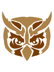 gesicht kopf eule tattoo uhu vogel cool design raubvogel nacht schön clipart logo