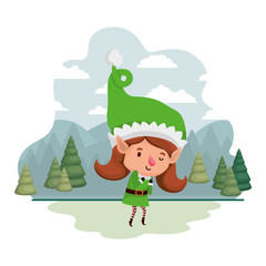 elf woman moving with christmas trees avatar character