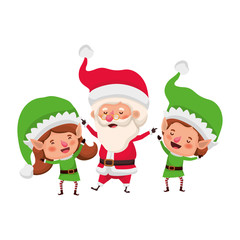 elf couple with santa claus avatar character