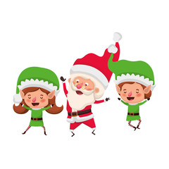 elf couple with santa claus avatar character