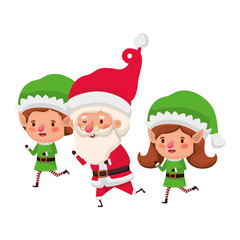 elf couple with santa claus avatar character