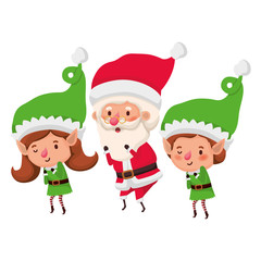 elf couple with santa claus avatar character