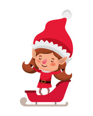 elf woman with sleigh avatar chatacter