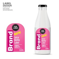 Bottle label, Package template design, Label design, mock up design label template