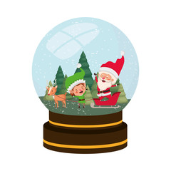 santa claus with elf in sleigh crystal ball avatar character