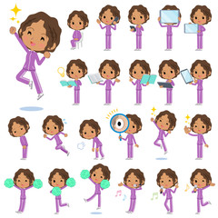 school dark skin girl purple jersey_Action