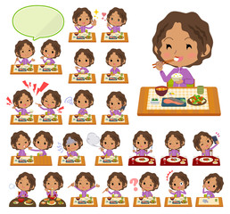 school dark skin girl purple jersey_Meal