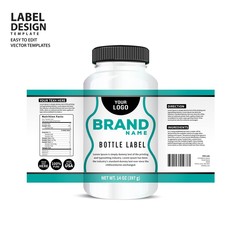 Bottle label, Package template design, Label design, mock up design label template