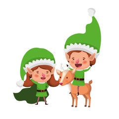 elf couple with reindeer avatar character