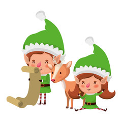 elf couple with reindeer avatar character