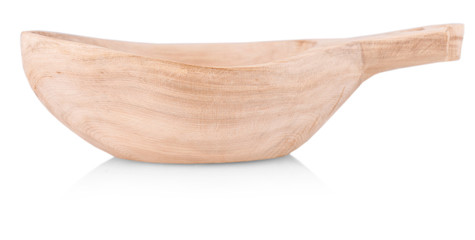 wooden plate on white background.