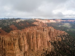 Beautiful aerial view of the bryce canyon national park