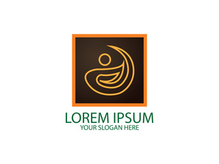 Initial Letter E nature with line on a square Design Logo Graphic Branding Letter Element.