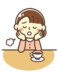 お母さん　ため息