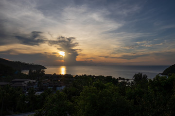 Beautiful sunset at Koh Phangan, Thailand.