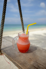 Smoothie on the beach.