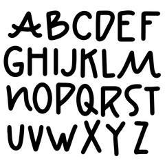 Simple alphabet. Modern font. Vector illustration.