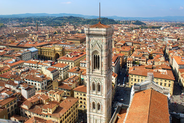 Panoramic view of Florence from Duomo cathedral cupola