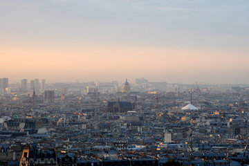 Fototapeta na wymiar Paris,France-October 17,2018: Paris skyline at dawn 