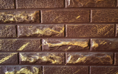 Bricks brown background.