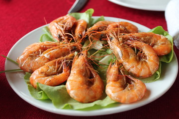 shrimp on a plate