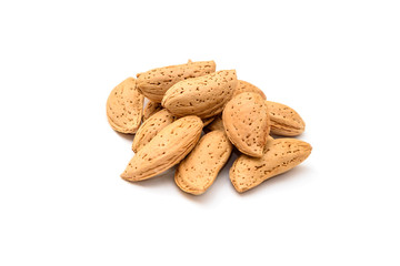Pile of almonds in shell