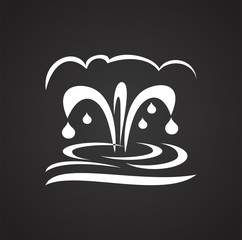 Geo thermal energy on black background icon