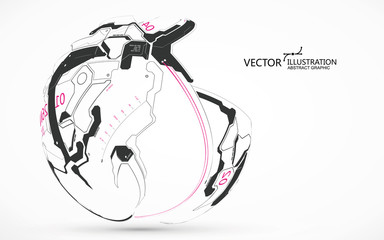 Abstract sphere graphics, futuristic concept lines, technological sense design.